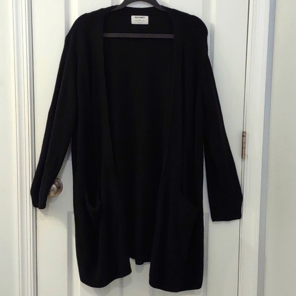 Old Navy Livaeco Longline Open Front Sweater Cardigan in Black Size S - Picture 2 of 7